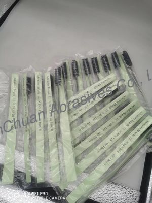 Yüksek verimlilikli silikon karbüt yuvarlak inceleme fırçası abrazivler metal kolu