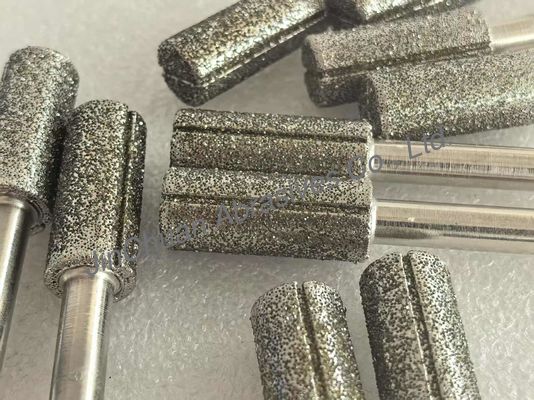 Diyamantlı noktaları ve yuvaları olan ince öğütme iğneleri